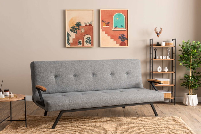 Atelier Del Sofa Zven - Sofá-Cama de 3 Plazas Gris Claro Atelier Del Sofa Zven - Sofá-Cama de 3 Plazas Gris Claro